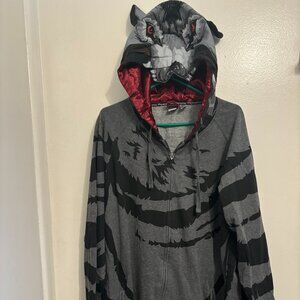 LRG Lifted Research Group huff puff wolf hoodie 4XL grey RARE vintage